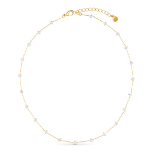 Orelia - Pearl Stationed Chain Necklace