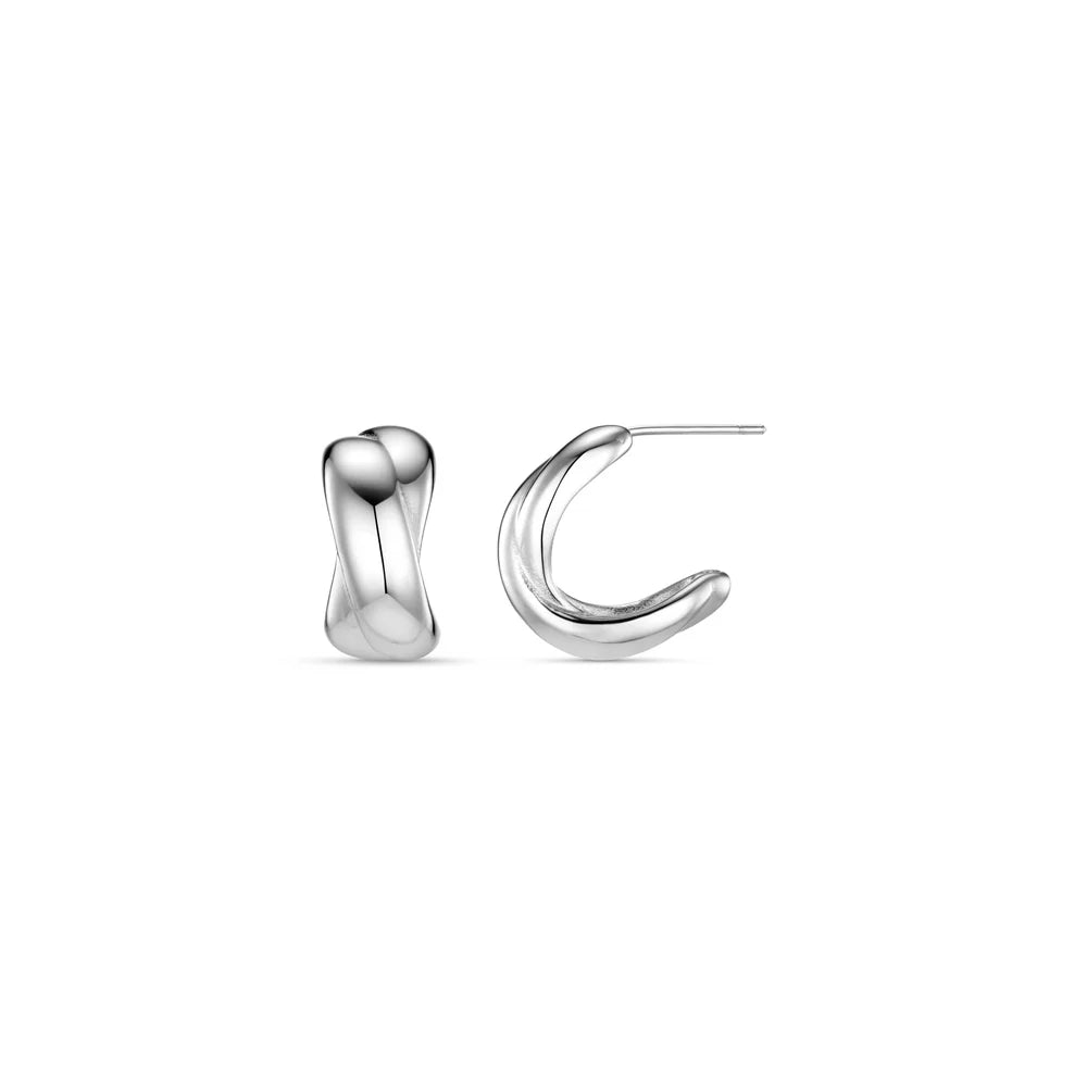 Orelia- Polished Crossover Hoop Earrings
