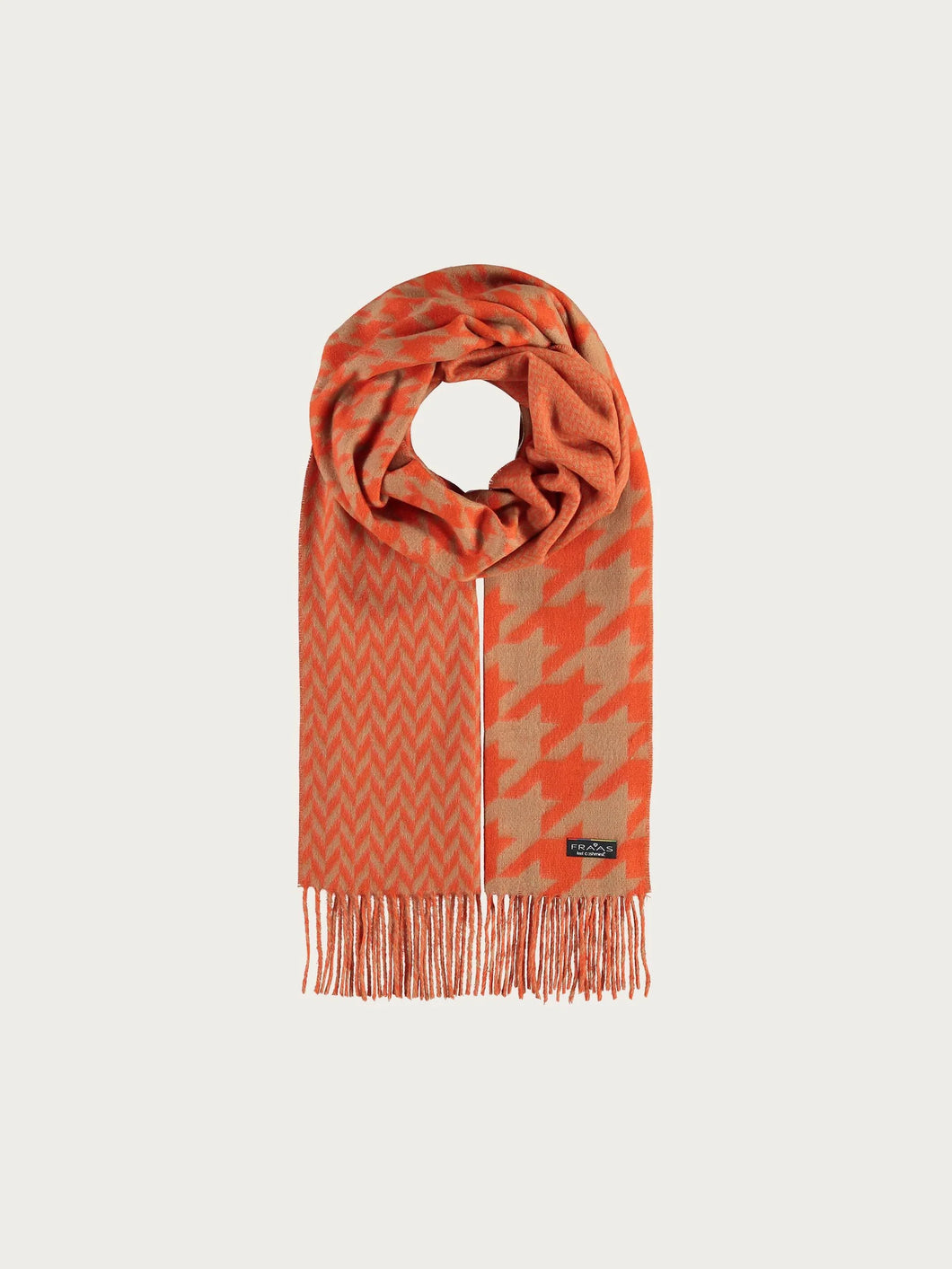 Fraas -CASHMINK-SCARF WITH HOUNDSTOOTH-MIX