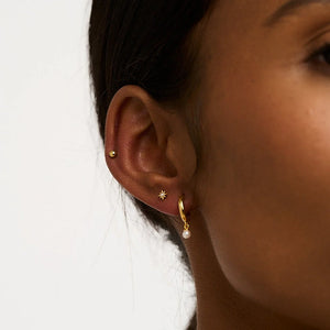 Orelia - Pearl Drop Hoop & Starburst Stud