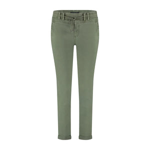 Red Button - Tessy Crop Slub-Twill Trousers, Tea Green