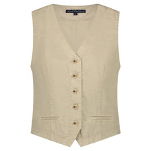 Load image into Gallery viewer, Red Button - Cotton Linen Waistcoat, Pebble

