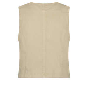 Red Button - Cotton Linen Waistcoat, Pebble