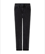 Load image into Gallery viewer, Red Button - Caitlin Sidepatch Black Denim High Rise
