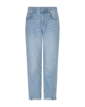 Load image into Gallery viewer, Red Button - Caitlina Sidepatch Light Blue High Rise
