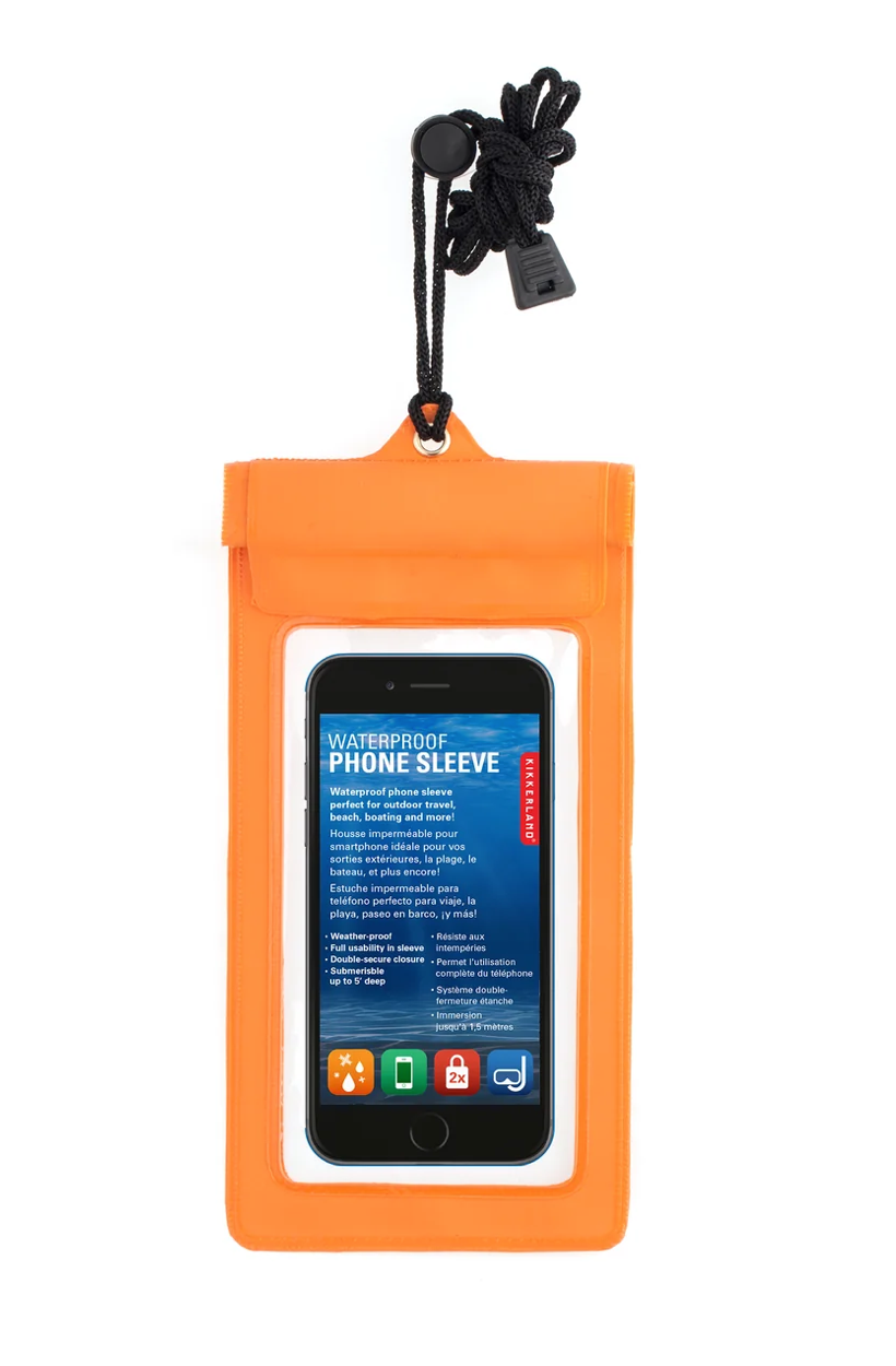 Kikkerland CD108-OR Orange Waterproof Phone Sleeve