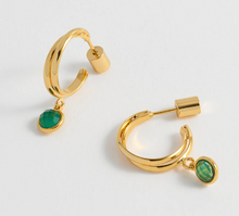 Load image into Gallery viewer, Estella Bartlet- Gold plated twist hoop with charm
