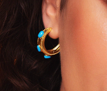 Load image into Gallery viewer, Ashiana- Daphne turquoise hoops
