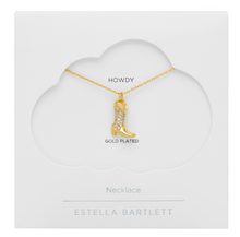 Load image into Gallery viewer, Estella Barlett Pave Cowboy Boot Necklace EBN6303G
