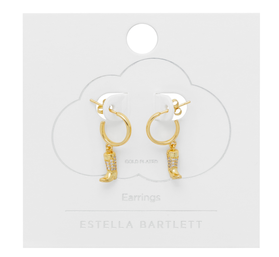 Estella Bartlett Cowboy Boot Earrings EBE6318G