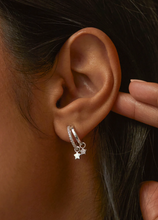 Load image into Gallery viewer, Estella Bartlett- Duo pave star hoop silver
