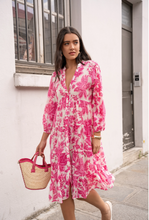 Load image into Gallery viewer, Choklate - Printed Silk Shirt Dress, Mid Length
