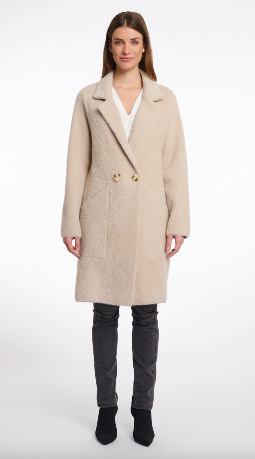 Rino & Pelle - Madina Long Double Breasted Coat, Stone