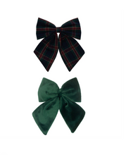 Load image into Gallery viewer, Mimi &amp; Lula- Tartan Agnes Bow Green
