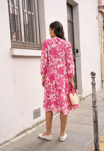 Load image into Gallery viewer, Choklate - Printed Silk Shirt Dress, Mid Length
