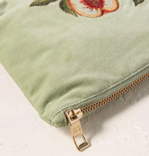 Load image into Gallery viewer, Elizabeth Scarlett Celadon Velvet Mini Pouch
