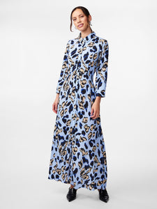 YAS- Savanna dress (blue leopard)