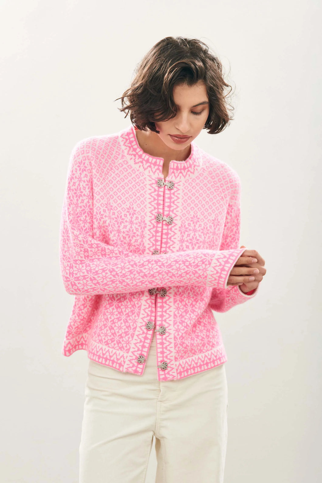 SALE Cashmere 1234 Wool Norse Cardigan