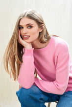 Load image into Gallery viewer, Jumper 1234 Cashmere Wool Contrast Lurex Rib Crew In Rosebud
