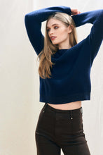 Load image into Gallery viewer, Jumper 1234 Cashmere Lurex Rib Crew In Navy Silver

