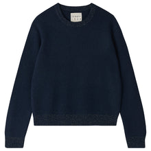 Load image into Gallery viewer, Jumper 1234 Cashmere Lurex Rib Crew In Navy Silver
