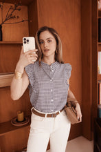 Load image into Gallery viewer, In April - Ruffle Gingham Sleeveless Shirt
