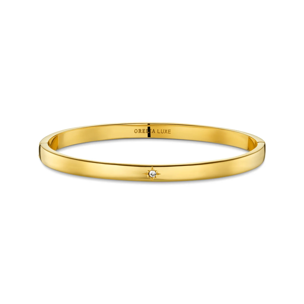 Orelia LUXE - Crystal Starburst Hinged Bangle