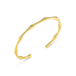 Orelia - LUXE Polished Bamboo Open Bangle