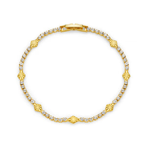 Orelia - Cupchain & Etched Detail Tennis Bracelet