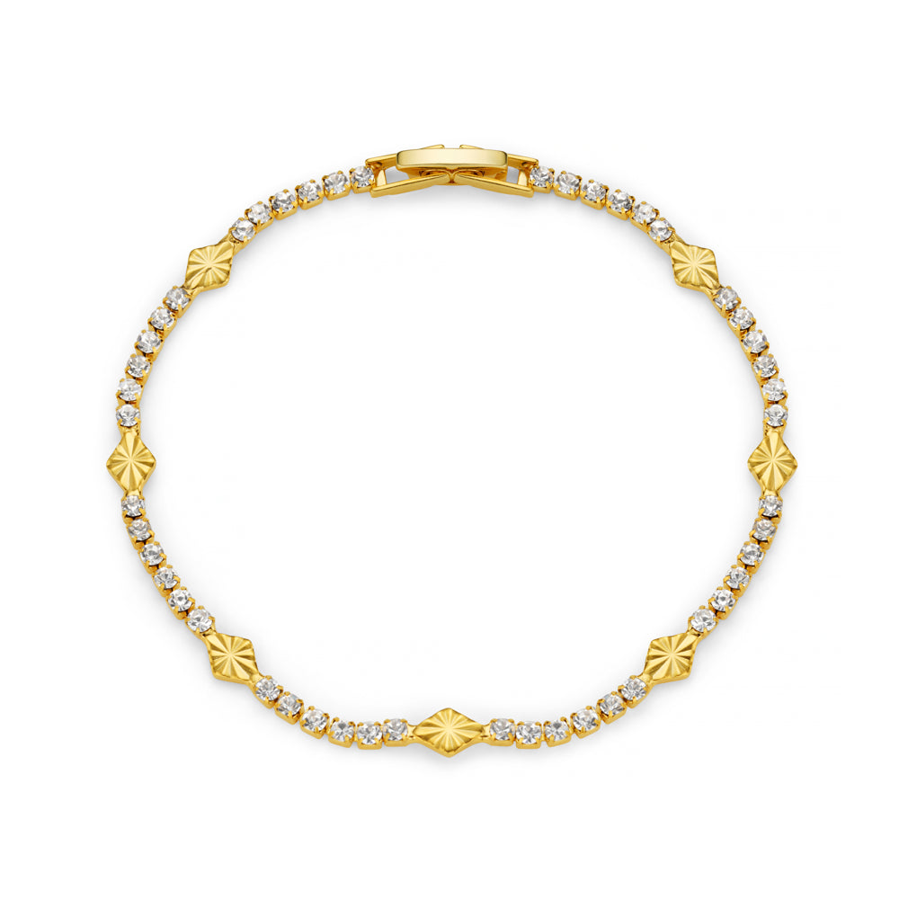 Orelia - Cupchain & Etched Detail Tennis Bracelet