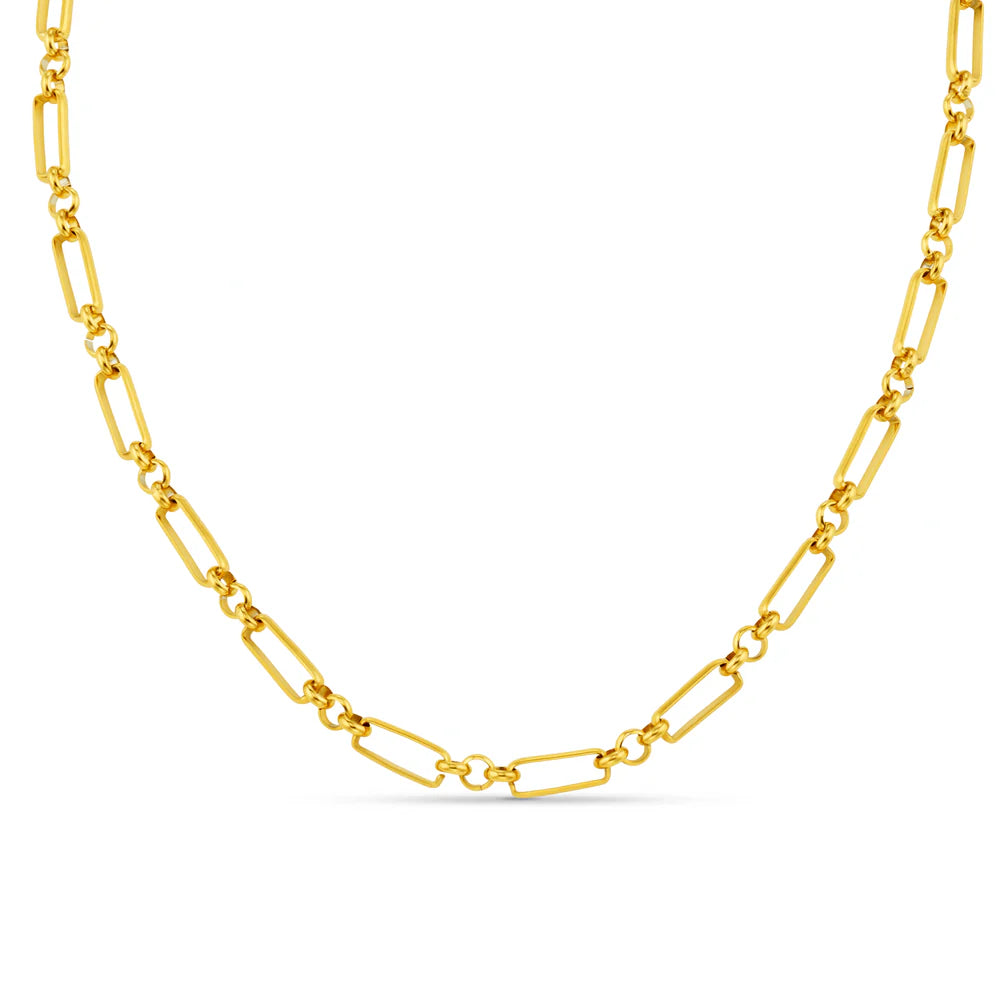 Orelia Luxe- Gold Rectangular Open Link Chain