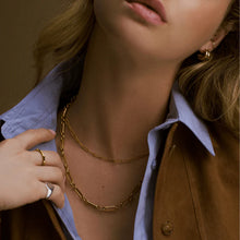 Load image into Gallery viewer, Orelia Luxe- Gold Rectangular Open Link Chain
