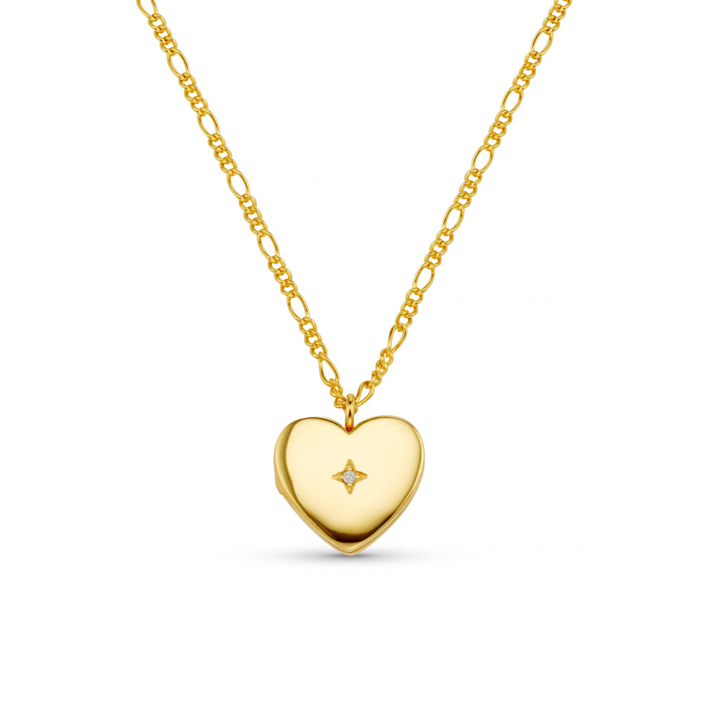 Orelia - Crystal Heart Locket Necklace