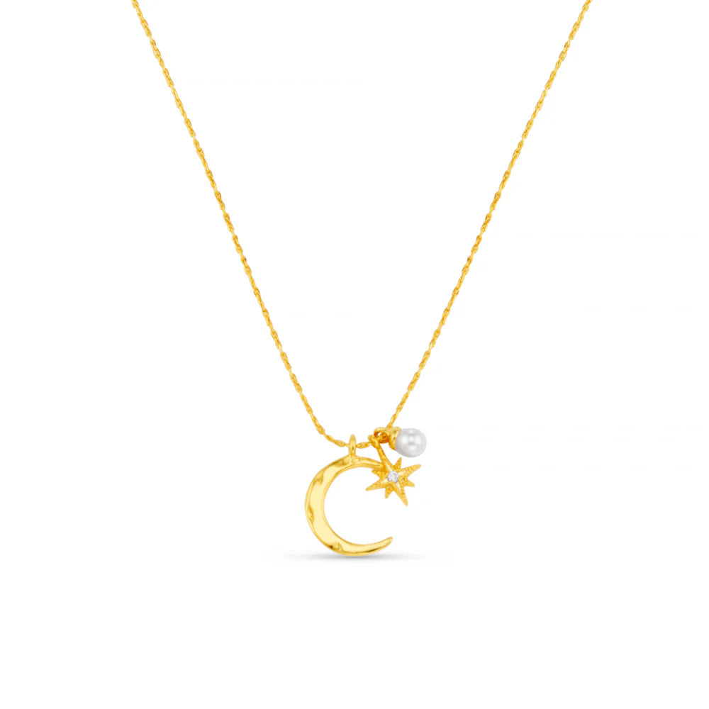 Orelia - Fine Moon & Micro Charm Necklace