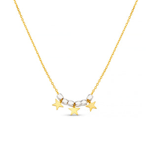 Orelia - Mixed Plate Bead & Star Charm Necklace