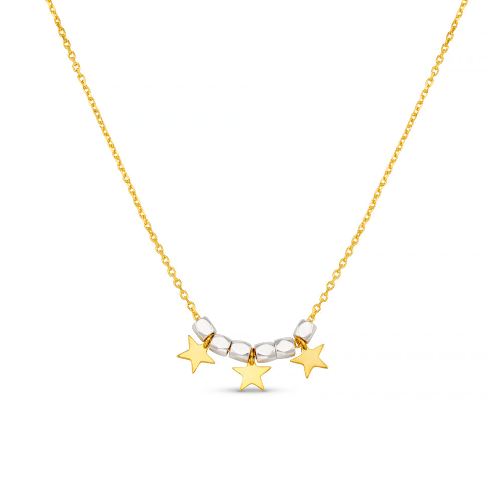 Orelia - Mixed Plate Bead & Star Charm Necklace