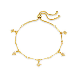 Orelia- Crystal Starburst Multi Charm Slider Bracelet