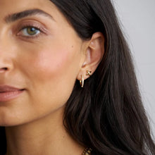 Load image into Gallery viewer, Orelia Luxe - Cross &amp; Pave Hoop Ear Set
