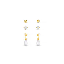 Load image into Gallery viewer, Orelia micro pearl and stud earring stacking set
