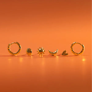 Orelia Molten Mixed Stud And Hoop Ear Pack