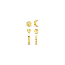 Load image into Gallery viewer, Orelia Molten Mixed Stud And Hoop Ear Pack
