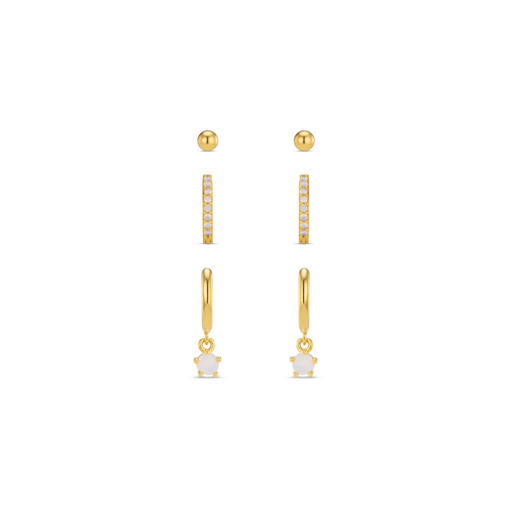 ORELIA - pave micro & opal drop earring