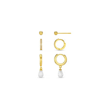 Load image into Gallery viewer, Orelia - Pave and Pearl Ear Stacking Set
