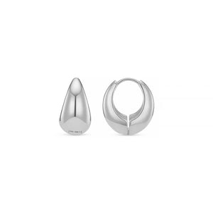 Orelia - Polished Domed Taper Hoop Earrings
