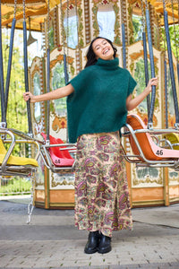 Black Colour - Luna Regular Skirt Ruby Meadow