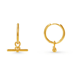 Orelia Dainty T-Bar Knot Hoop Earrings