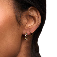 Load image into Gallery viewer, Orelia Chain Huggie Hoop Earrings Gold
