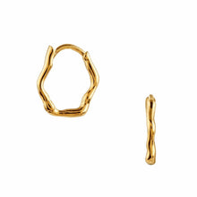 Load image into Gallery viewer, Orelia Organic Wave Huggie Hoop Earrings
