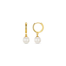 Load image into Gallery viewer, Orelia Pearl Drop Huggie Hoop Earrings
