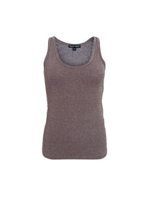 Black Colour Faye Lurex Top Taupe
